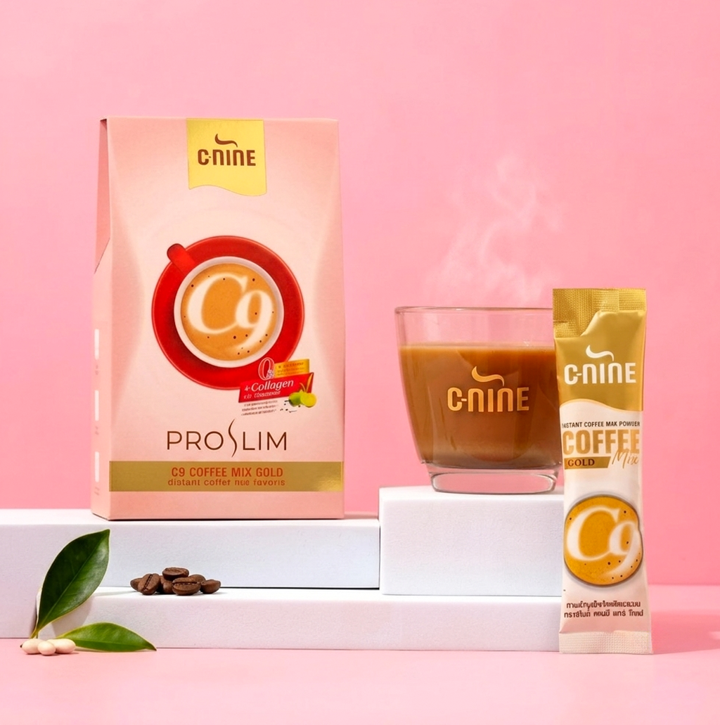 C-Nine Pro Slim C9 Instant Coffee Mix Gold - 15g × 10 Sachets (150g)