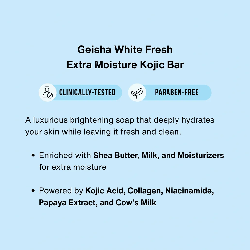 Geisha Soap Extra Moisture Skin Brightening Bar - 65g x 2Pcs