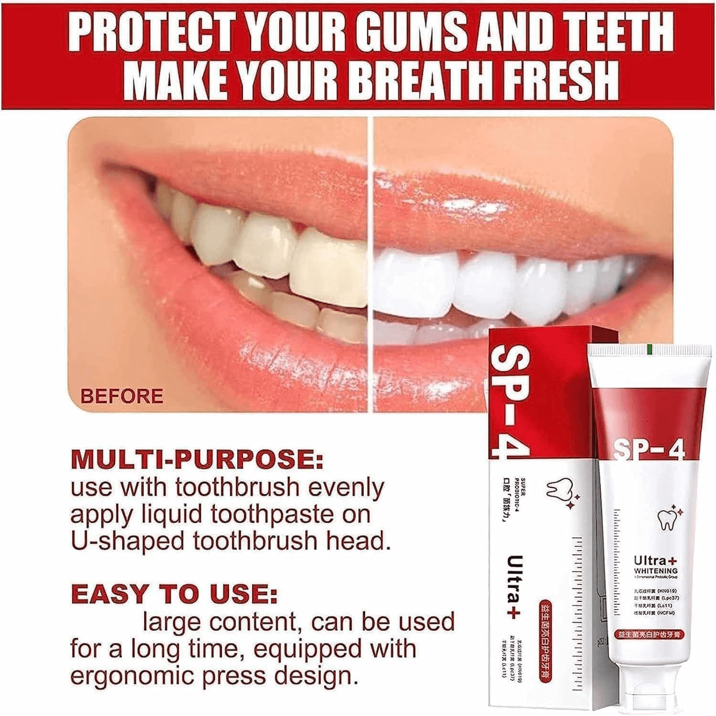 Yayashi SP-4 Ultra + Brightening Probiotic Toothpaste - 120g