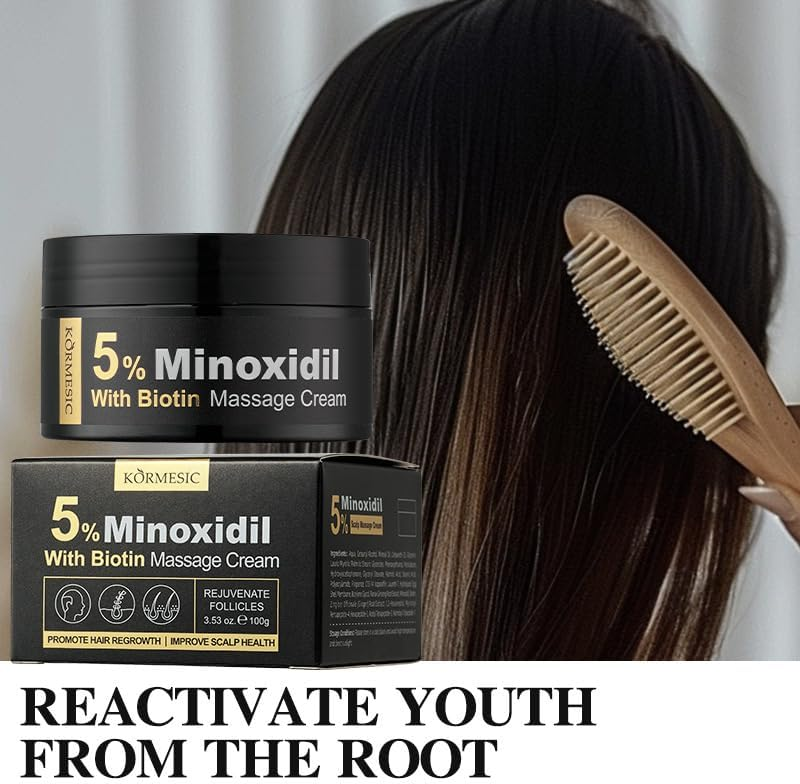 Kormesic 5% Minoxidil With Biotin Hair Massage Cream - 100g