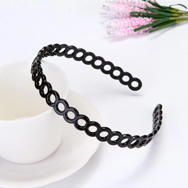 Non-Slip Circle Design Headbands Black Color - 1 Pcs (KT-217A-424)