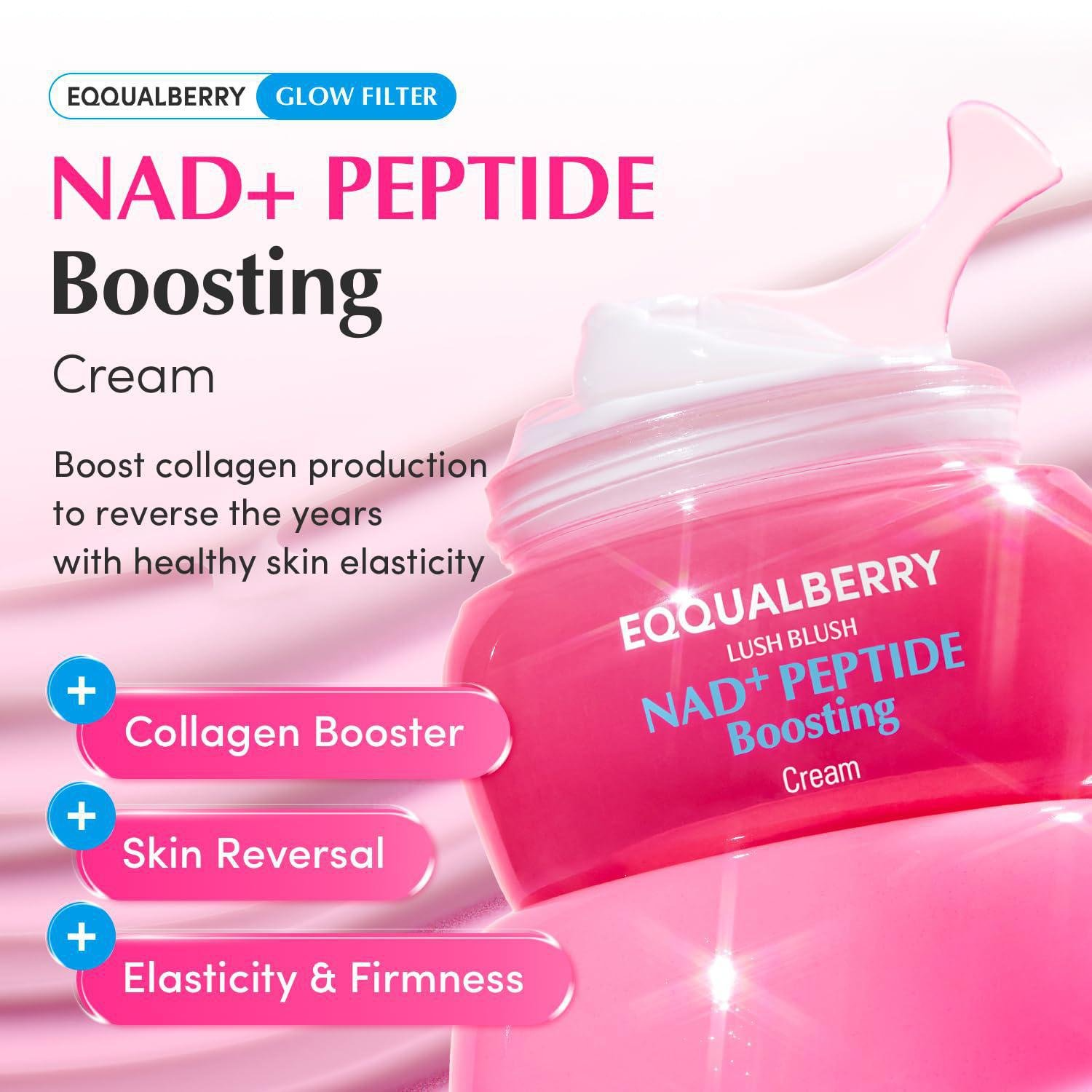 Eqqualberry Lush Blush NAD+ Peptide Boosting Cream - 50ml