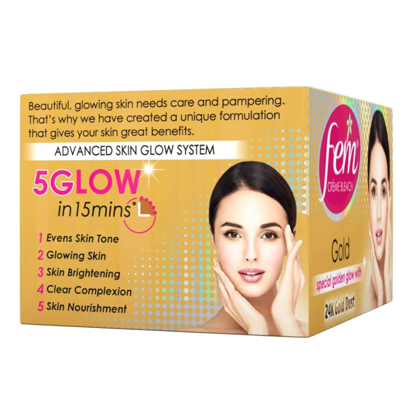 Fem Creme Bleach Gold with 24K Gold Dust - 40g
