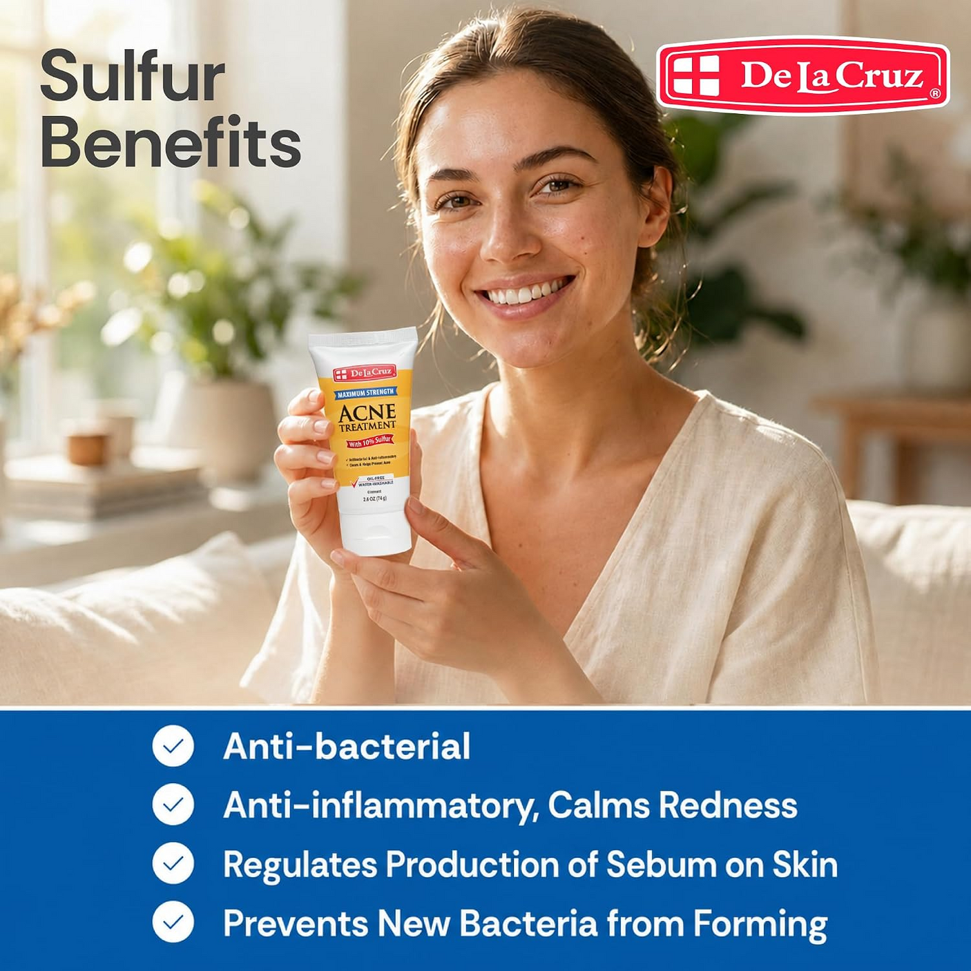 De La Cruz Maximum Strength Acne Treatment - 74g