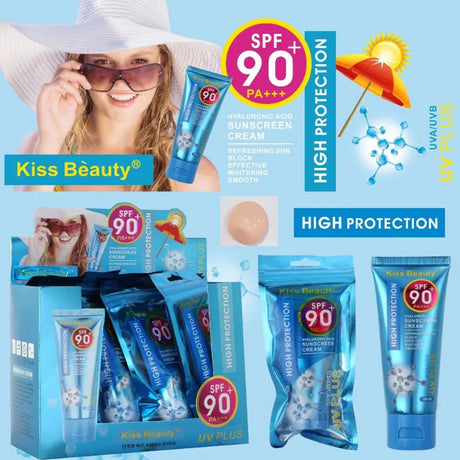 Kiss Beauty Hyaluronic Acid Sunscreen Cream SPF 90+ PA+++ - 60ml