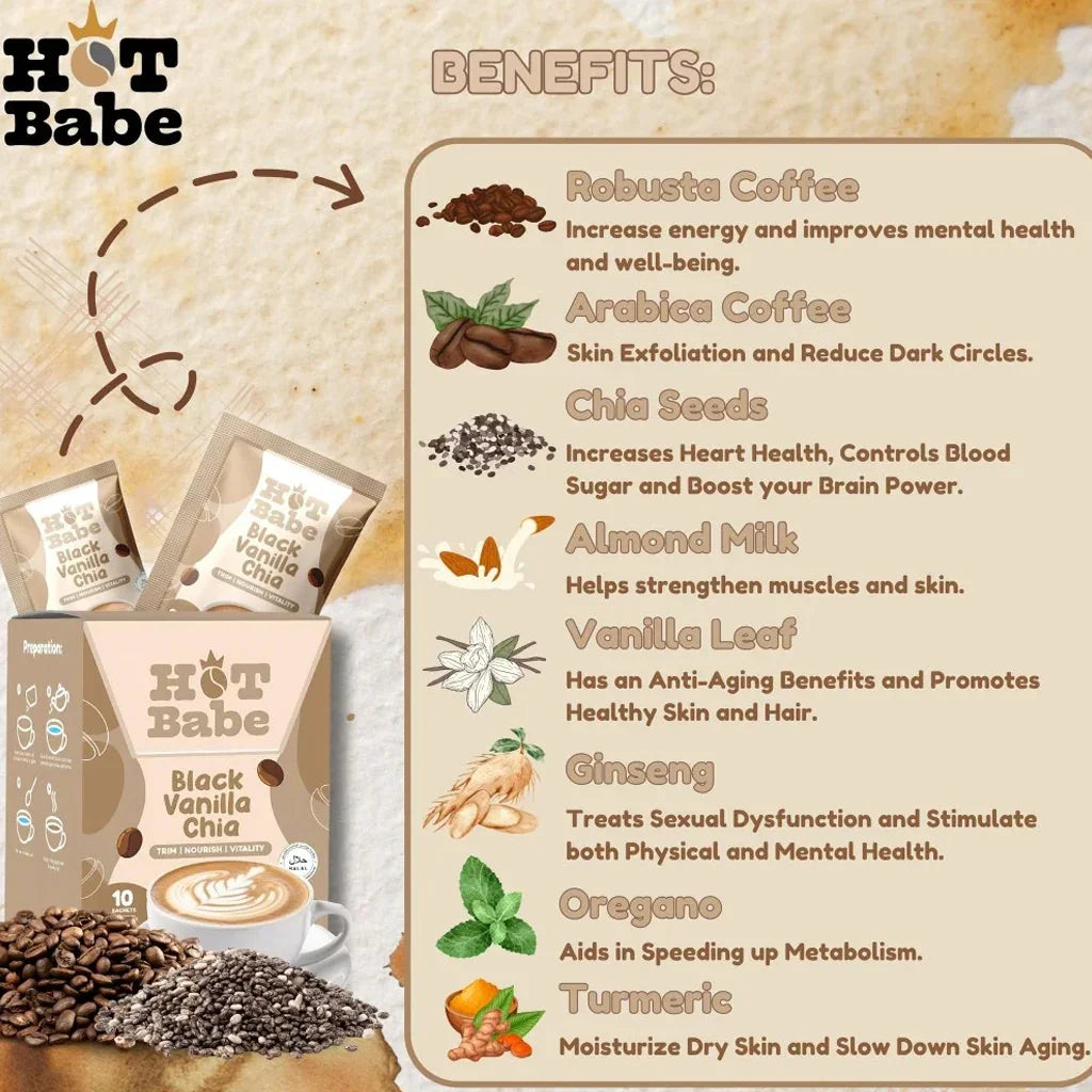 Hot Babe Black Vanilla Chia - 180g