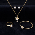 Korean Design Jewelry Set (Necklace, Earrings, Ring & Bracelet) FJ237