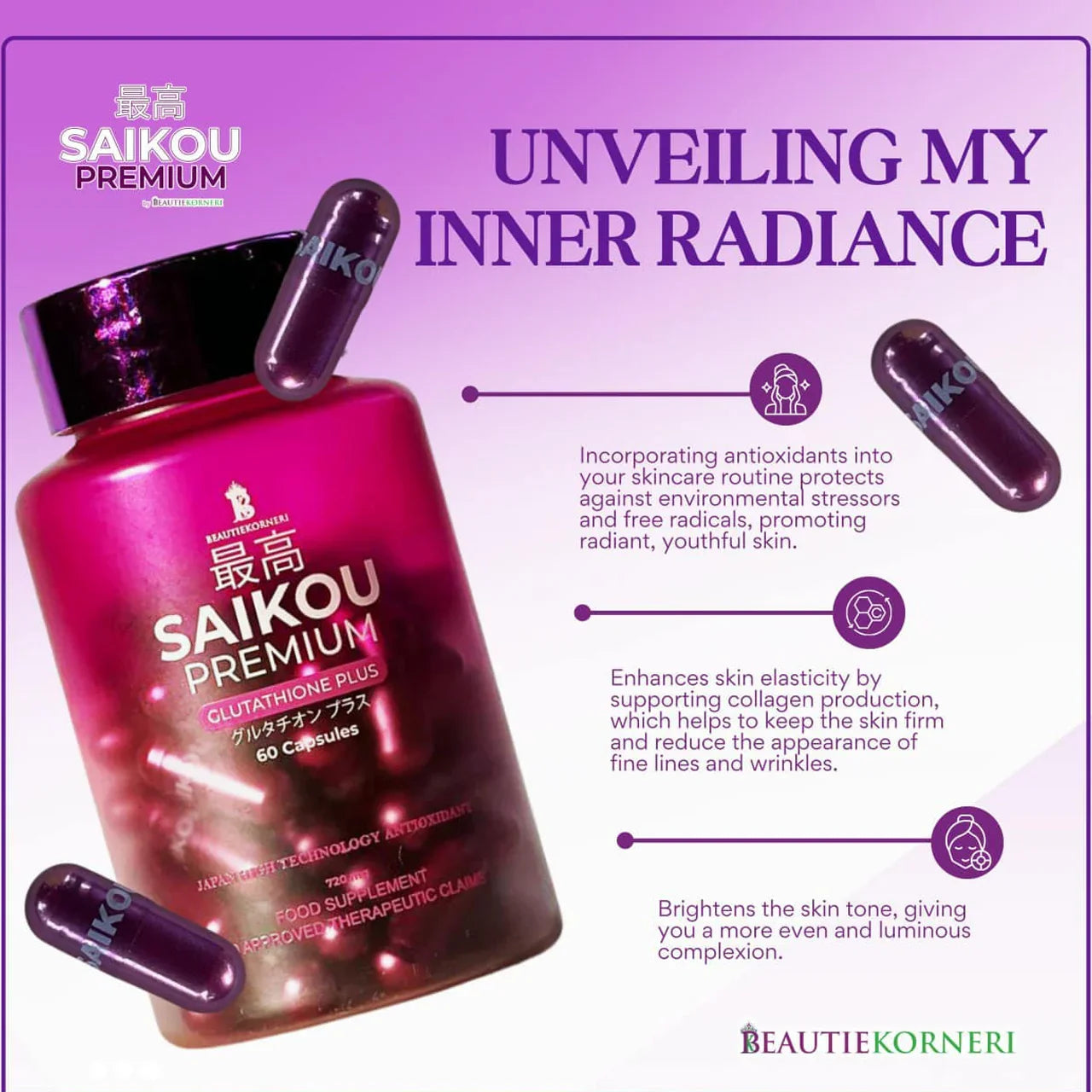 SAIKOU Premium Glutathione Plus