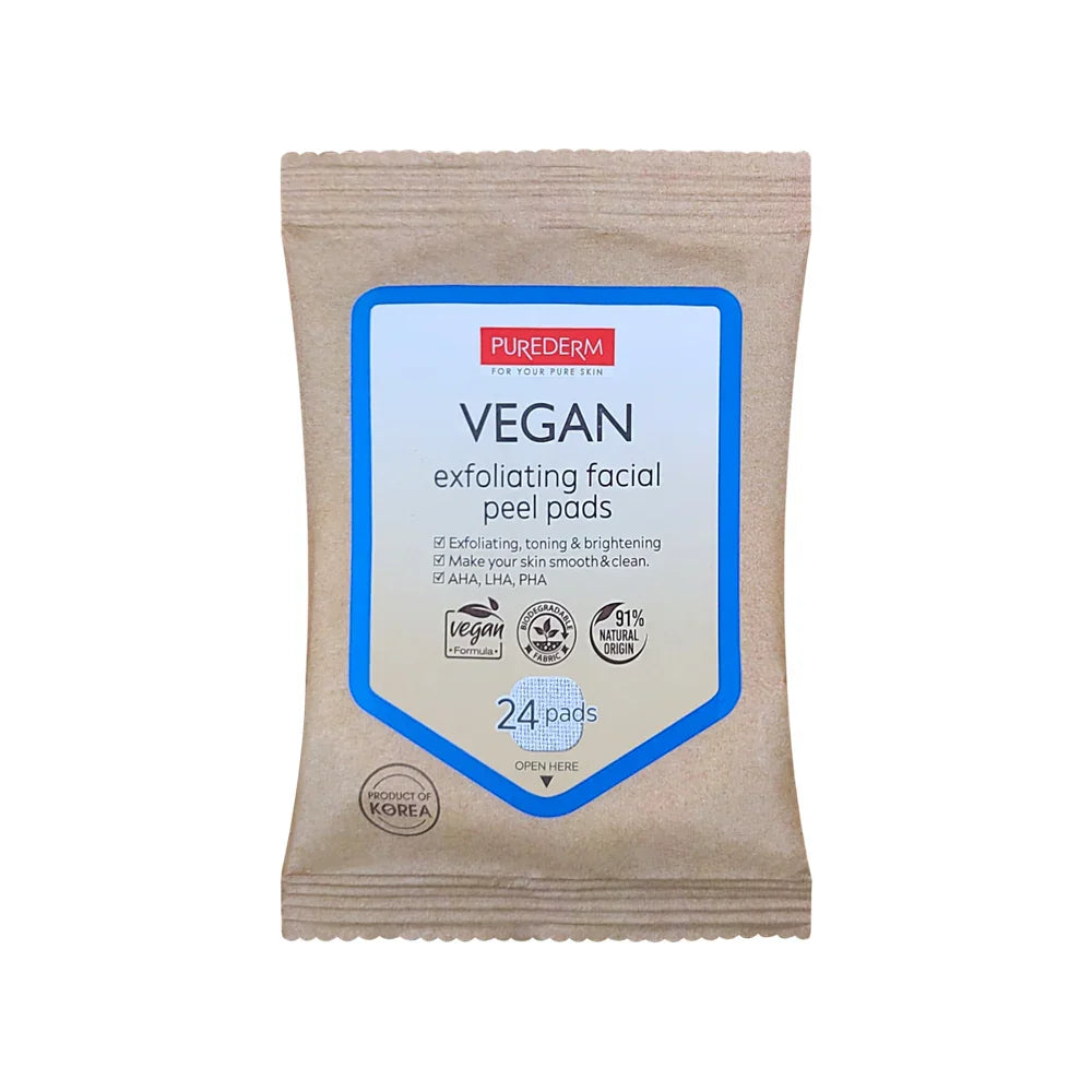 Purederm Vegan Exfoliating Facial Peel Pads - 24 Pads