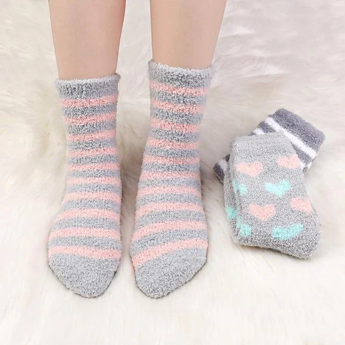 Soft Fuzzy Winter Socks - 3 Pairs (D-25)