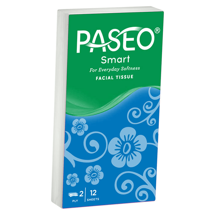 Paseo Smart Softness Facial Tissue 2Ply - 12 Sheets × 6 Pack
