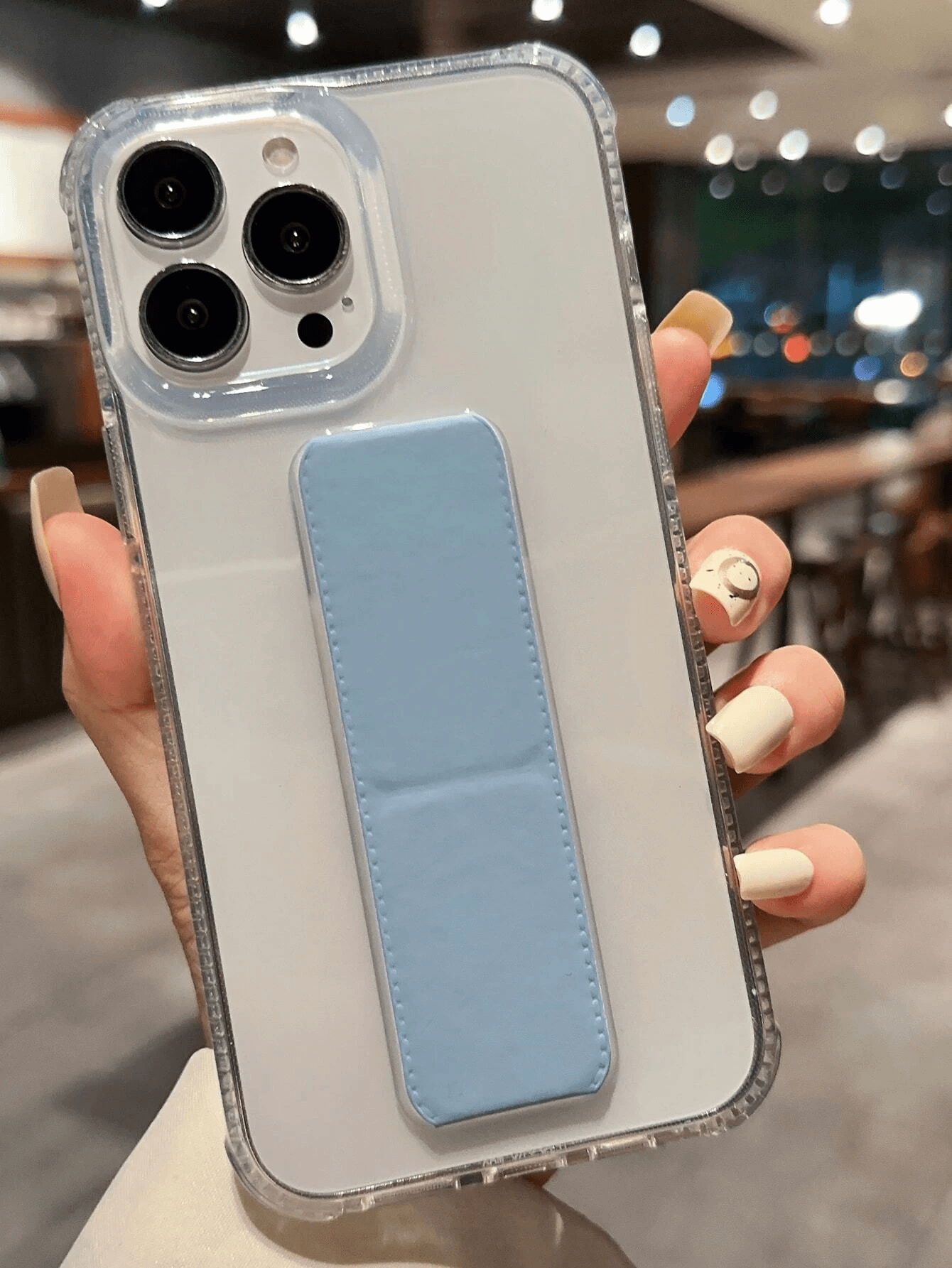 جراب شفاف لهاتف Apple iPhone 11 Pro Max مع قبضة يد
