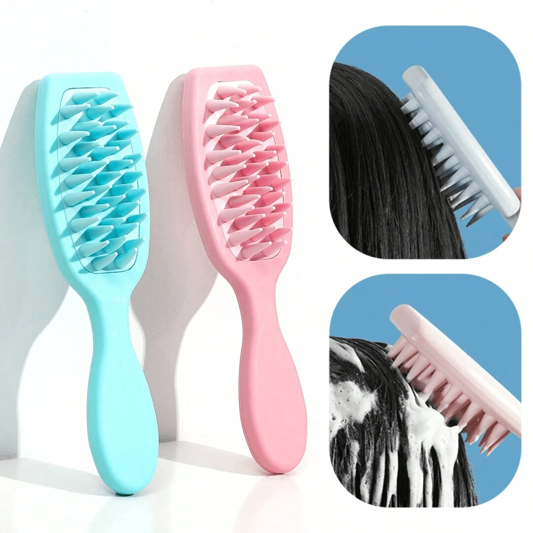 Extended Handle Silicone Scalp Massage Comb