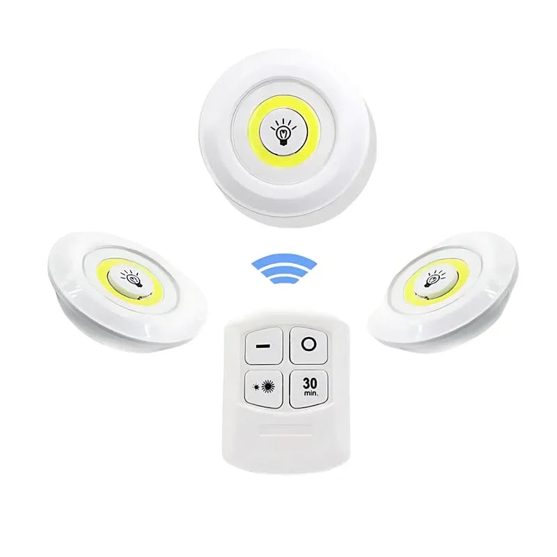 مصباح LED مثبت على الحائط مع جهاز تحكم عن بعد (مجموعة من 3 قطع)