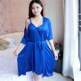 Women's Soft Satin Robe Nightdress (CHASE)