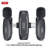 ميكروفون لاسلكي مزدوج منخفض الكمون 2 في 1 من XO-MKF10