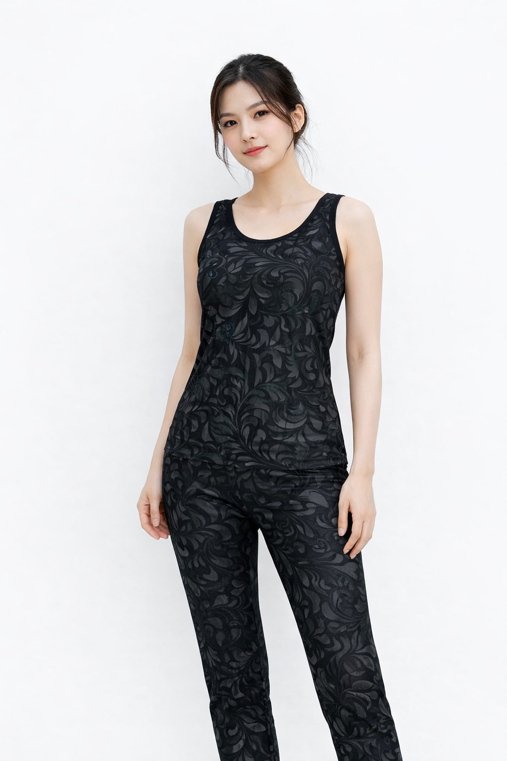 طقم نسائي عصري بدون أكمام مع بنطال HY-58