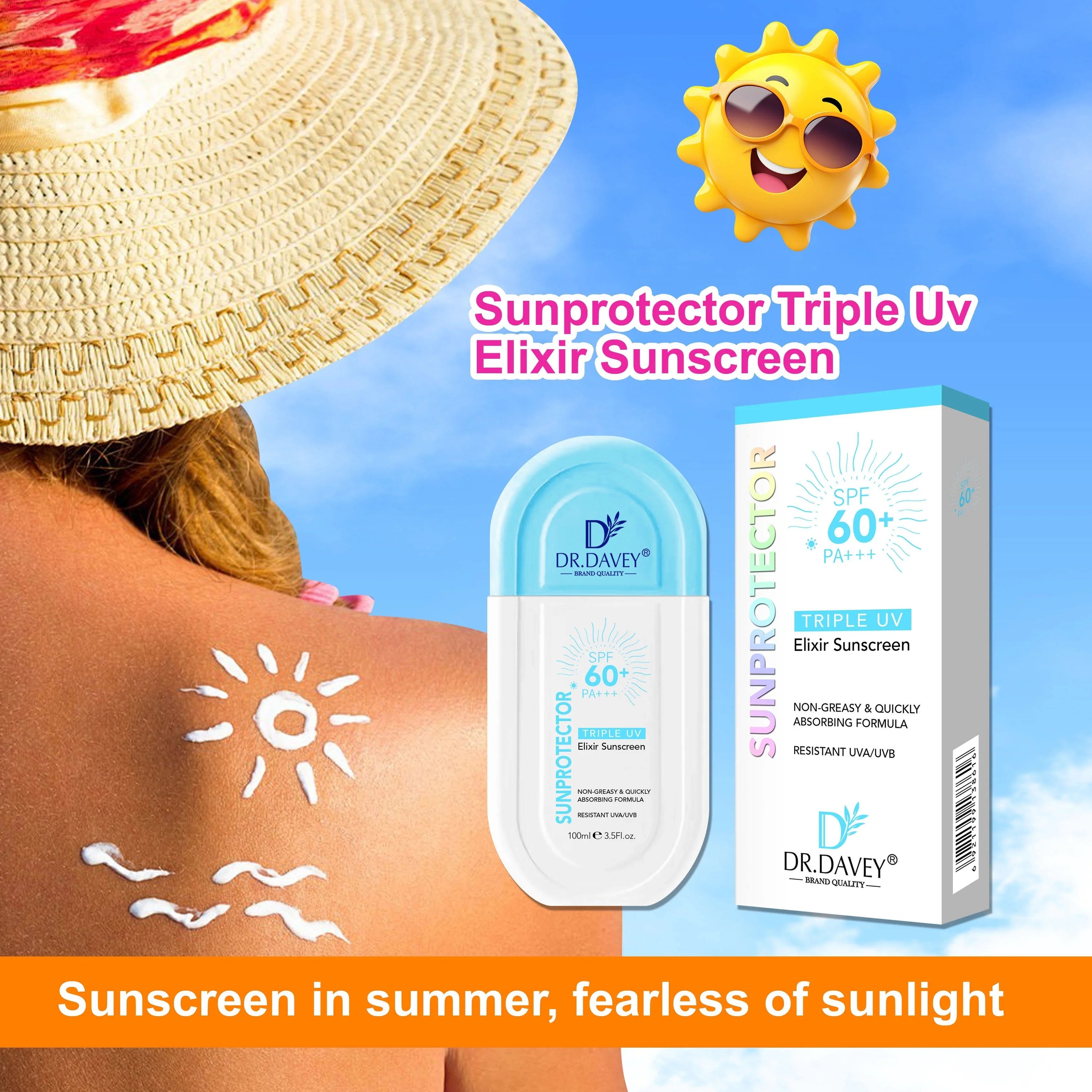 Dr. Davey Triple UV Elixir Sunscreen SPF60+ PA+++ - 100ml