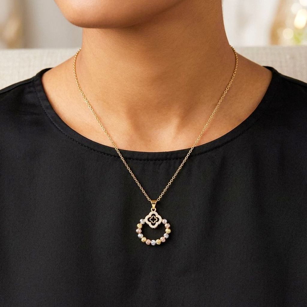 Unique Design Golden Stainless Steel Necklace with pendant - FJ4234