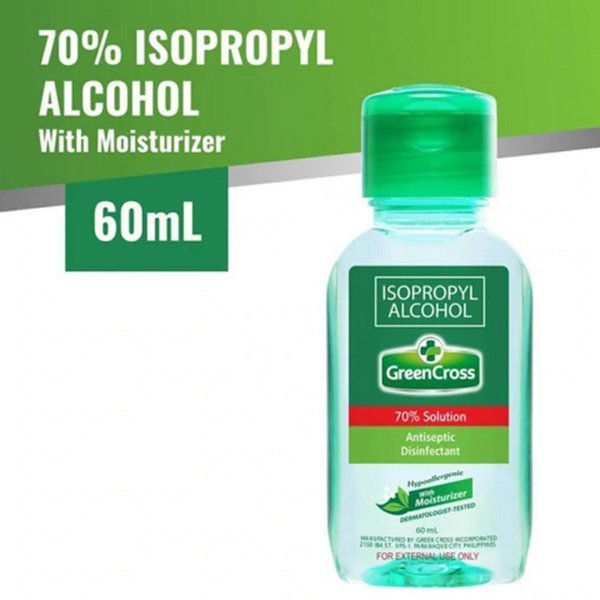 Green Cross Isopropyl Alcohol Antiseptic Disinfectant With Moisturizer - 60ml