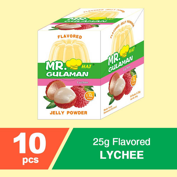 Mr. Hat Gulaman Flavored Lychee 10pcs Pack × 25g