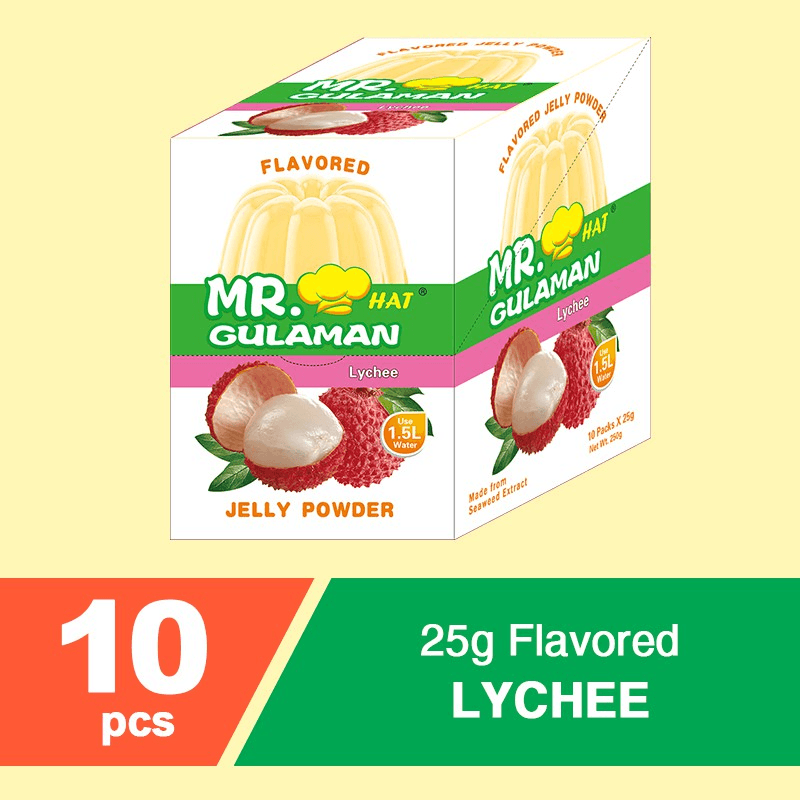 Mr. Hat Gulaman Flavored Lychee 10pcs Pack × 25g