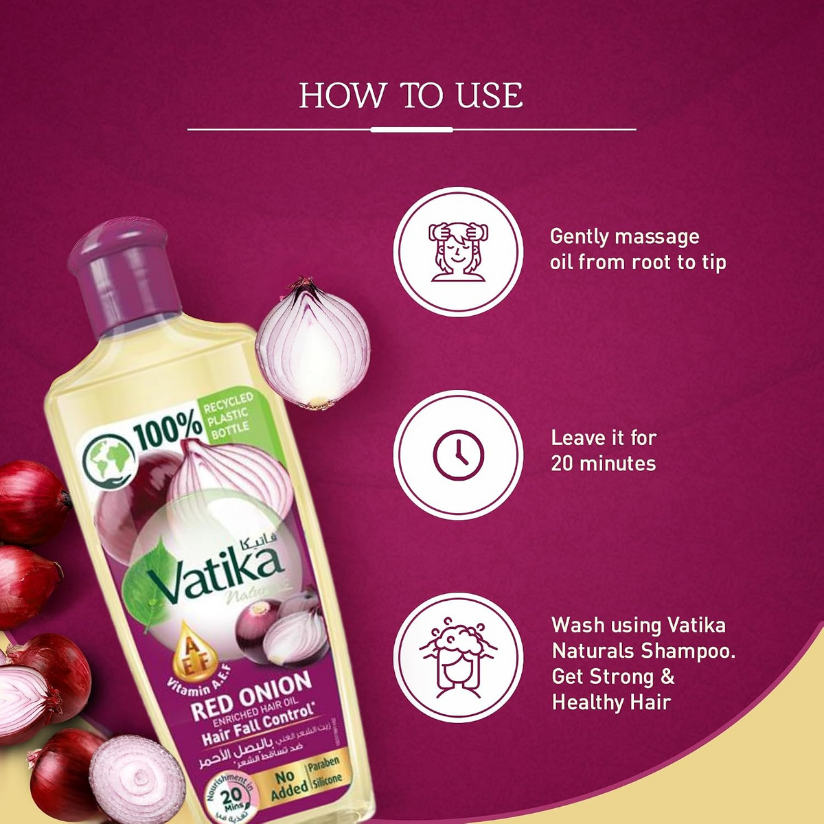 Vatika Red Onion Hair Fall Control Hair Oil - 200ml