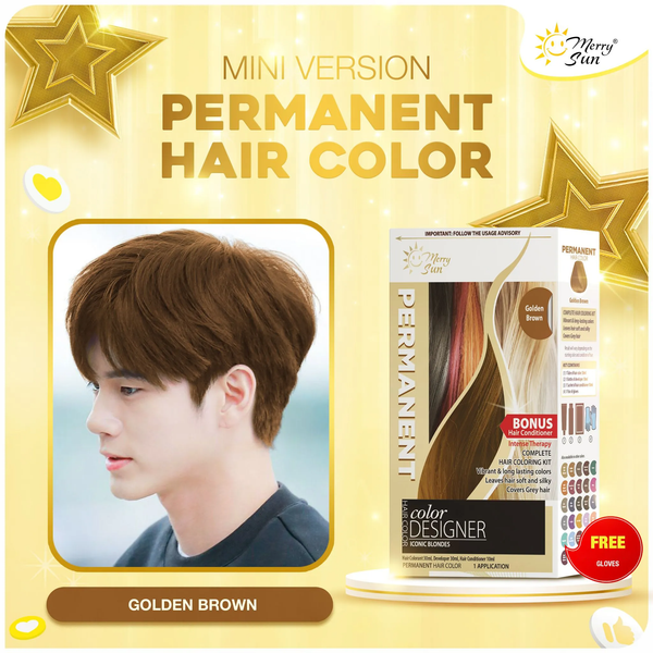 MerrySun Permanent Hair Color - Golden Brown (Small Pack)