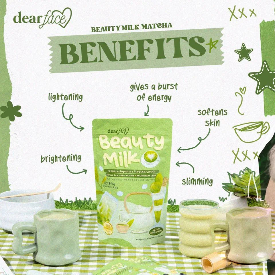 Dear Face Beauty Milk Premium Japanese Matcha Latte Drink - 180g