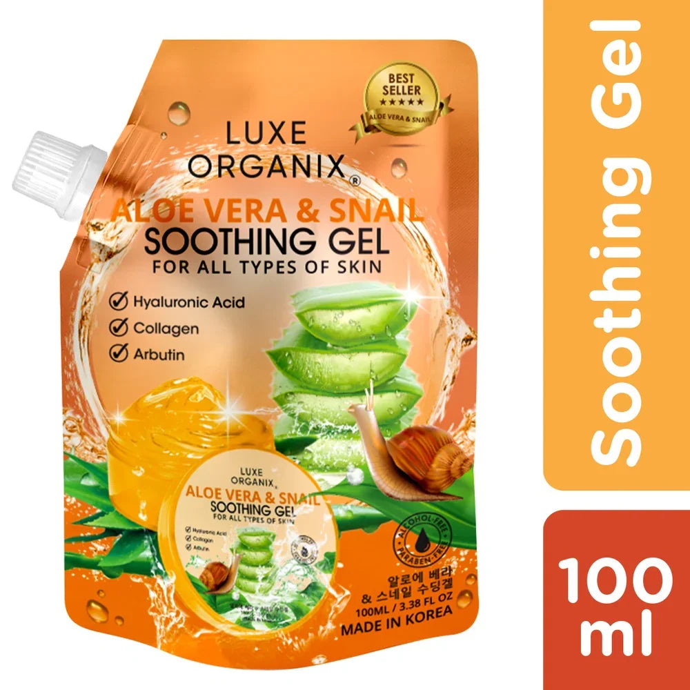 Luxe Organix Aloe Vera & Snail Soothing Gel - 100ml