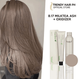 Bremod Performance 8.17 Milk Tea Ash Hair Color + Oxidant Cream 12% - 100ml+100ml