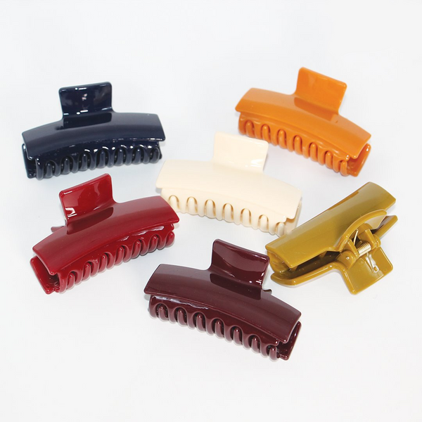 Square Shark Hair Clips For Women - 6 Pcs (C07)