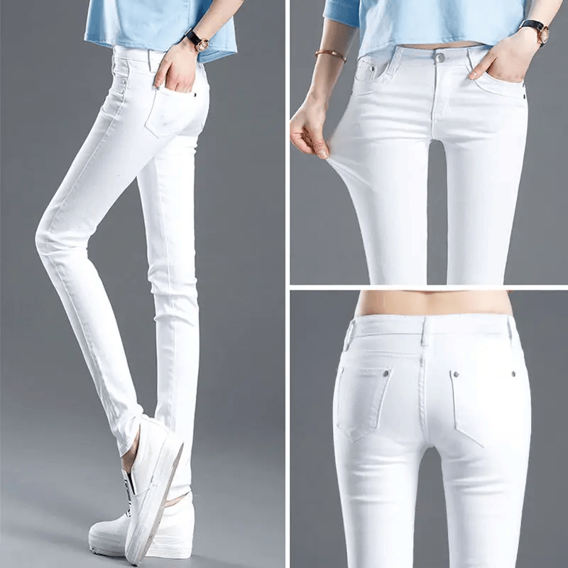 Women Super Skinny White Jeans - 1822