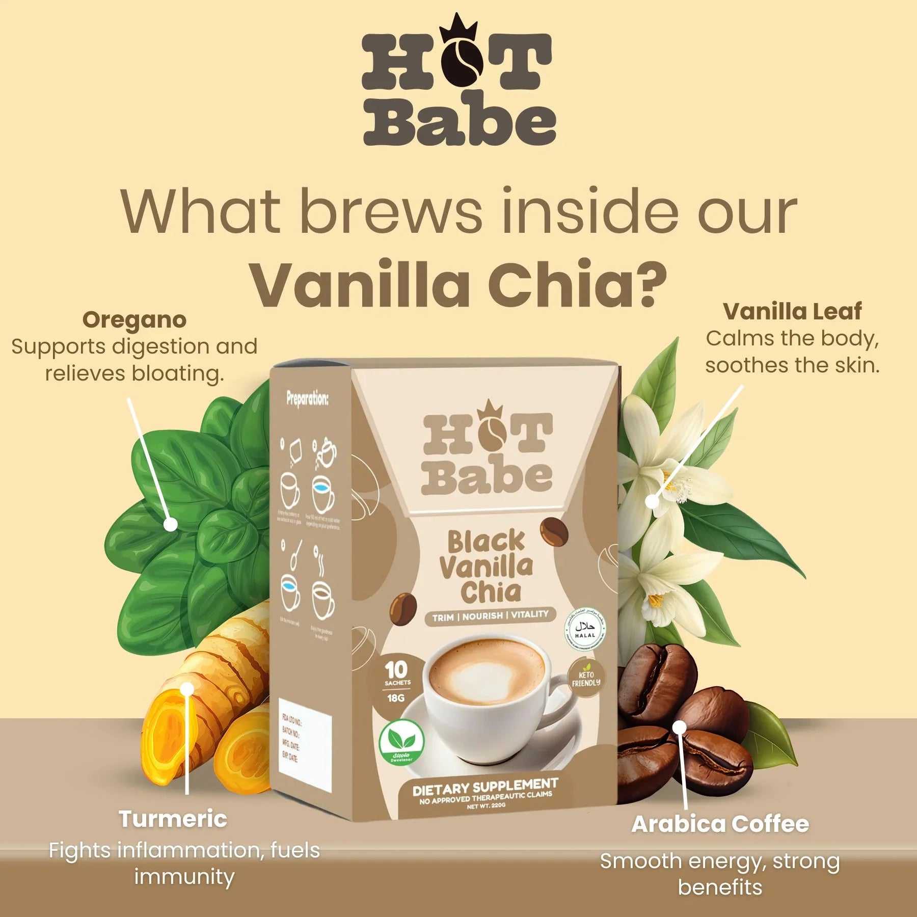 Hot Babe Black Vanilla Chia - 180g