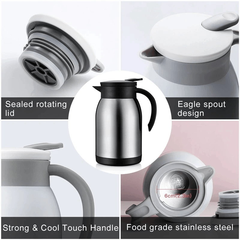 High Capacity Stainless Steel Vacuum Flask Coffee Pot - 1200ml