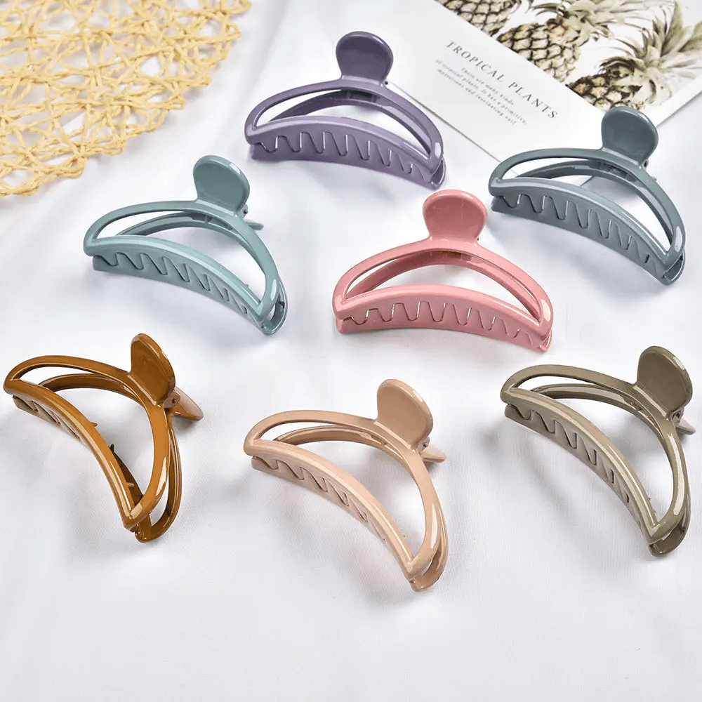 Moon Shape Hair Claw Clips For Women - 6 Pcs (C08)