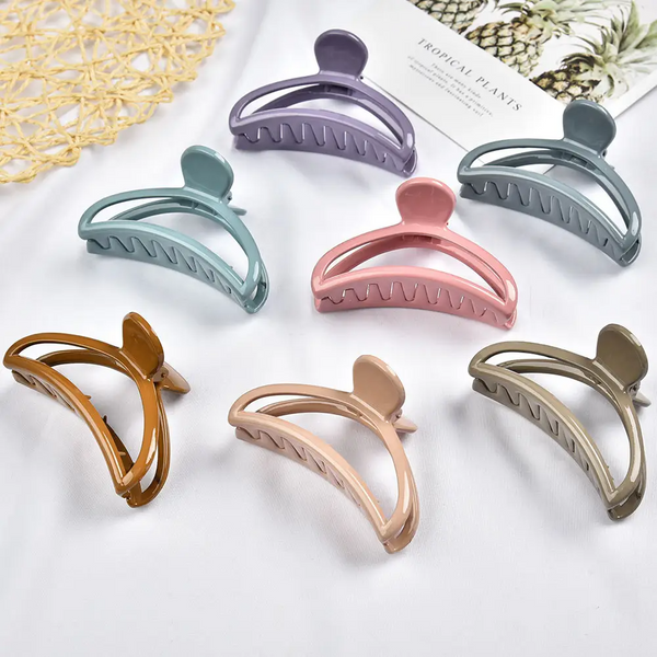 Moon Shape Hair Claw Clips For Women - 6 Pcs (C08)