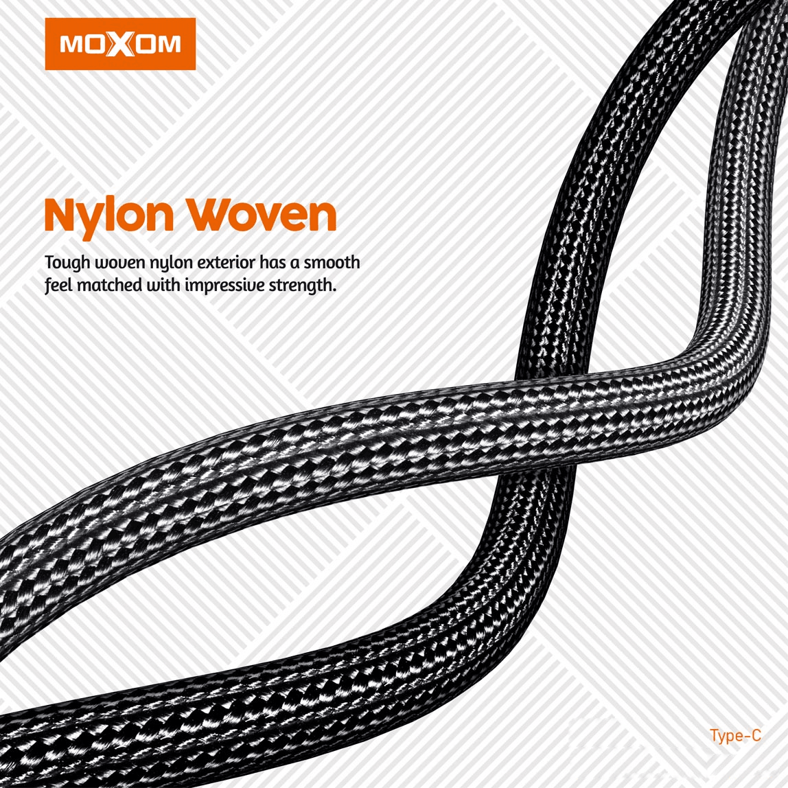 كابل بيانات Moxom Auto Power OFF QC3.0 Type C MX-CB120