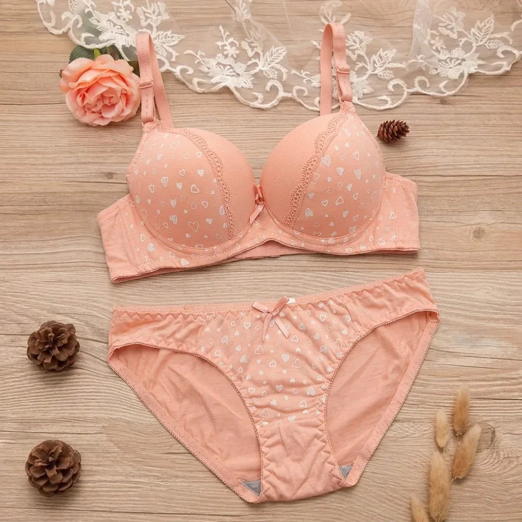 TDF Cotton Push Up A Bra & Panty Set - TP838#