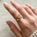 Women's Unique Gold Design Stainless Steel Ring #36