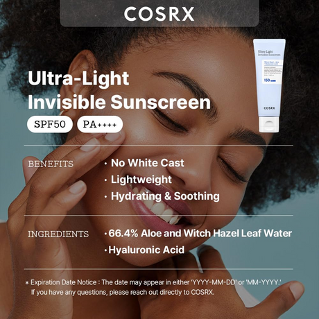 COSRX Ultra-Light Invisible Sunscreen SPF 50 - 50ml