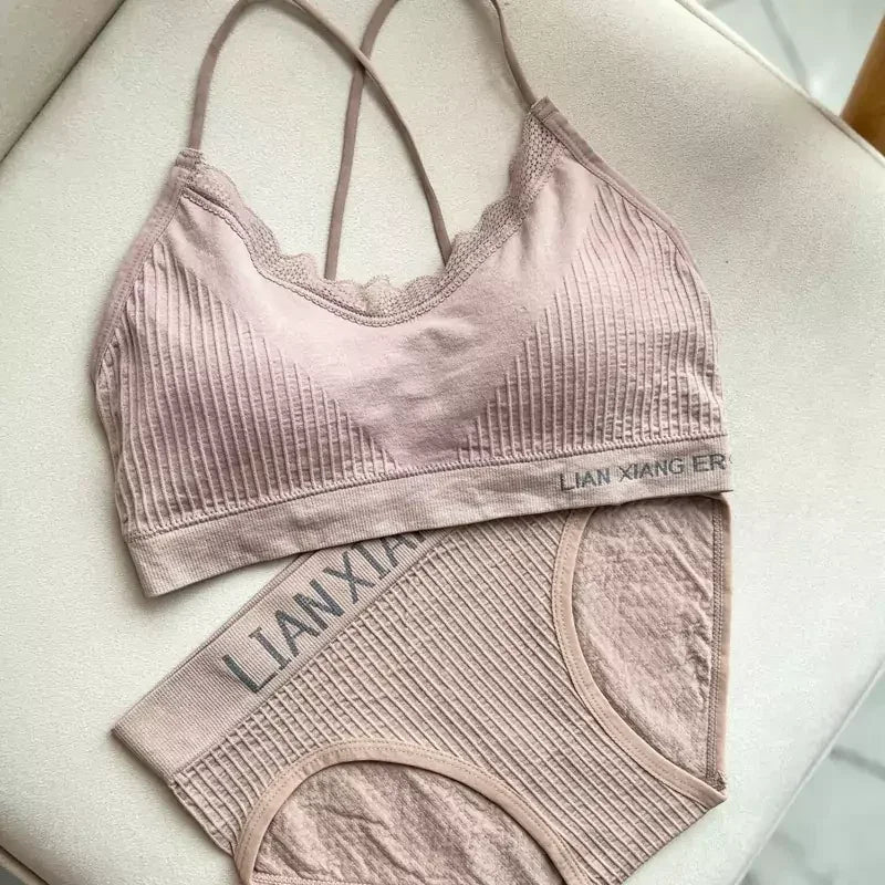 Women's Seamless High Waist Bra & Panties Set - 2062#