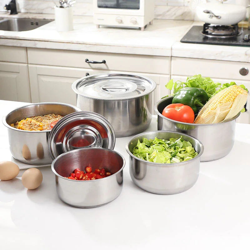 Stainless Steel Ware Stock Pot 5 Pcs Set
