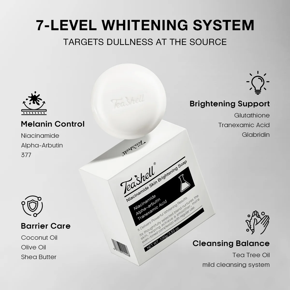 Teashell Niacinamide Skin Brightening Soap - 100g