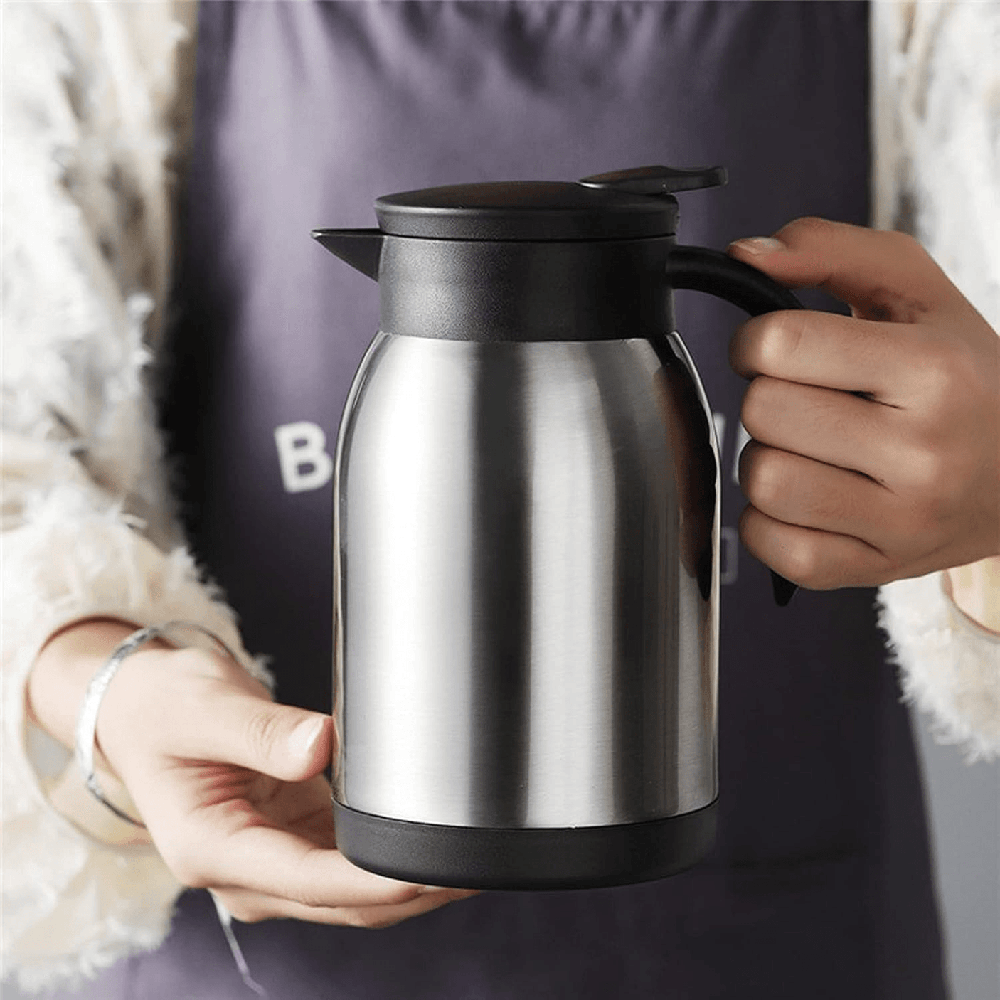High Capacity Stainless Steel Vacuum Flask Coffee Pot - 1200ml