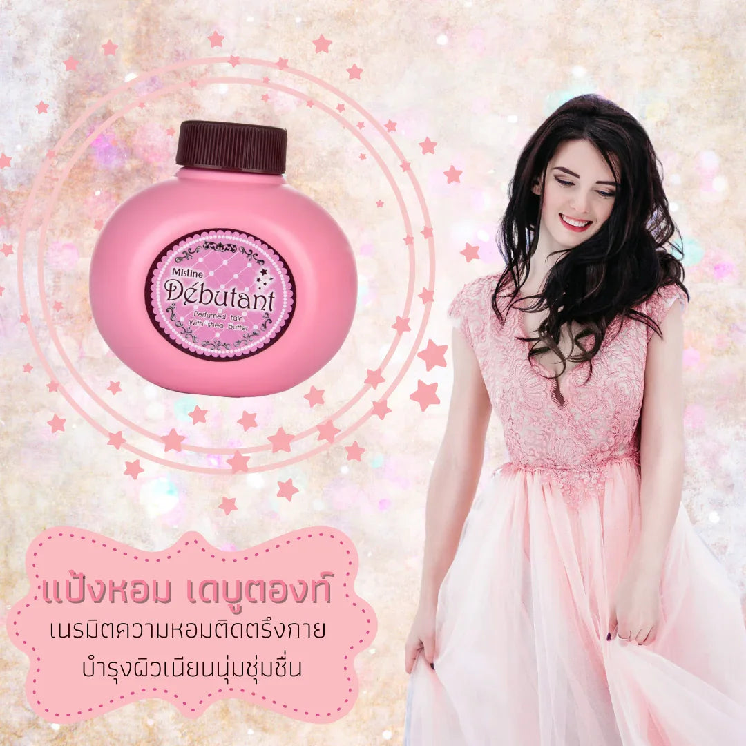 Mistine Debutant Perfumed Talc With Shea Butter - 100g
