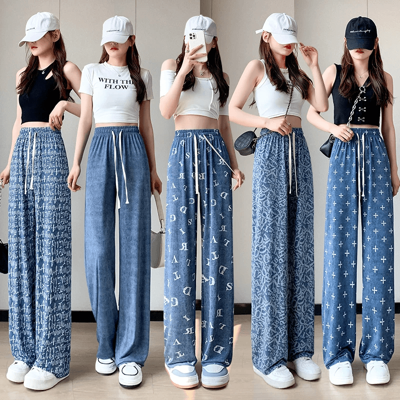 Fashion Woman Soft Pleasantly Baggy Wide Leg Pants - A7918