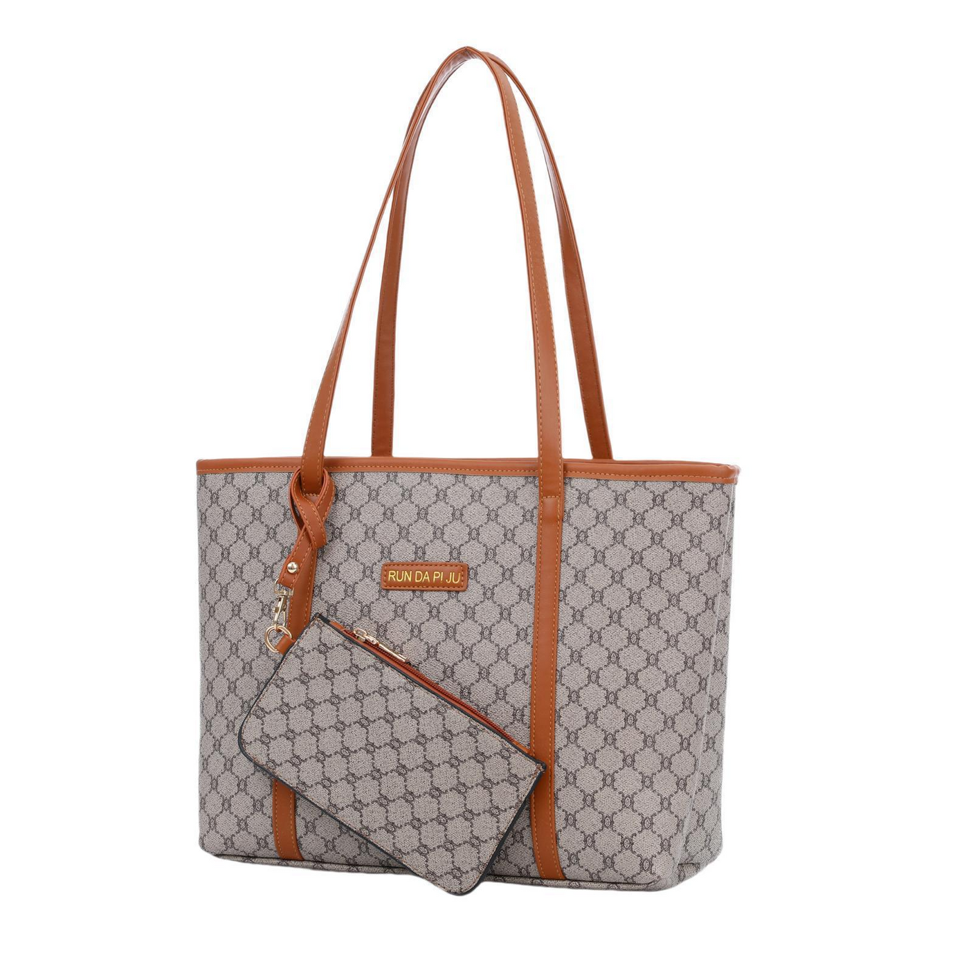Women's Vintage Pattern Large Tote Bag With Small Purse - 9022#