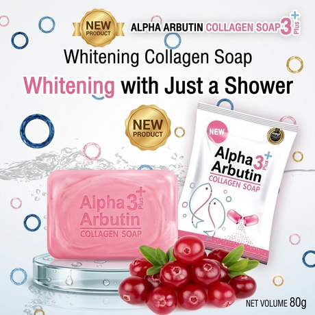 Venut White Alpha Arbutin 3 Plus Collagen Soap - 80g (New Packing)