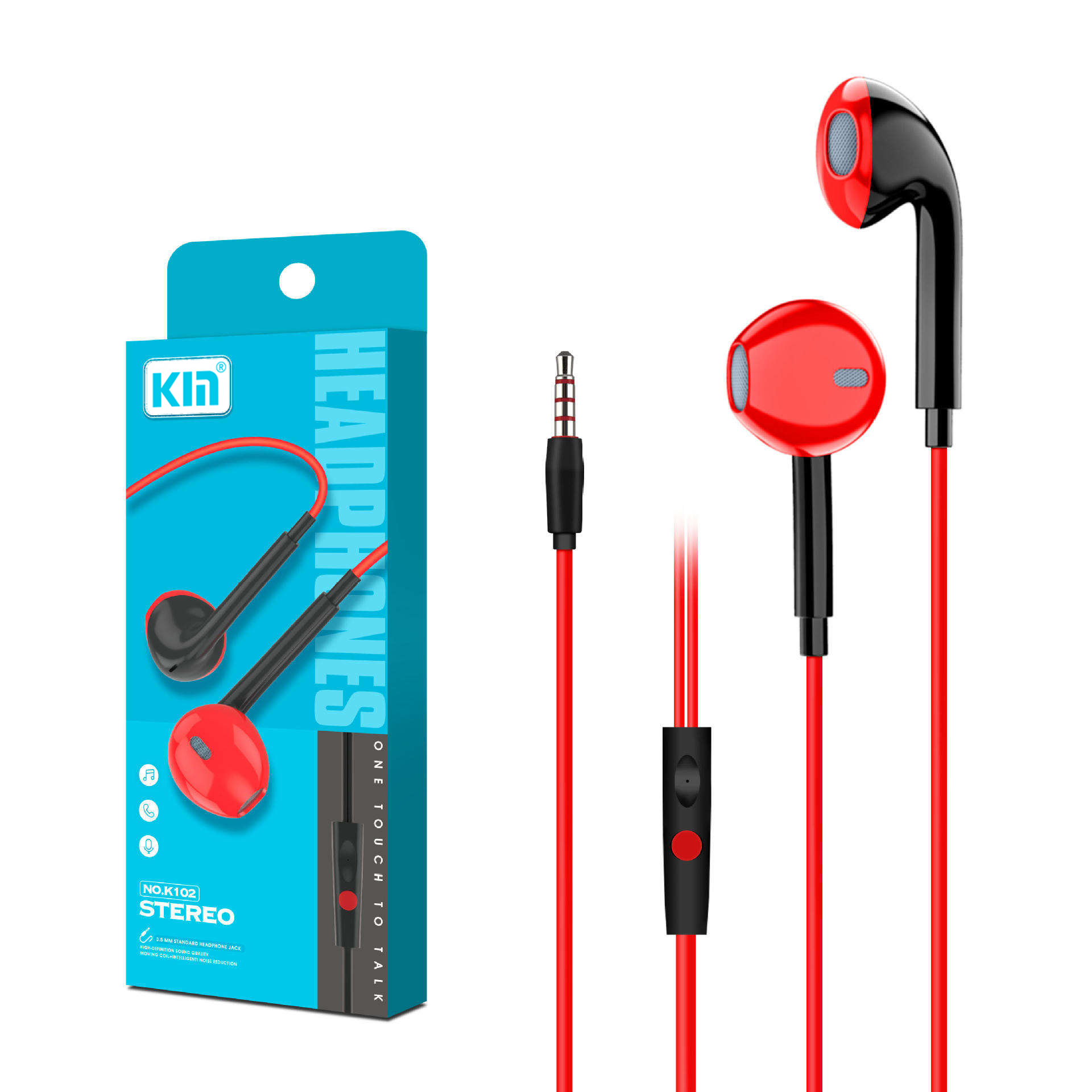 Kin Hi-Fi Stereo Wired Headphone (Assorted Color) - K102
